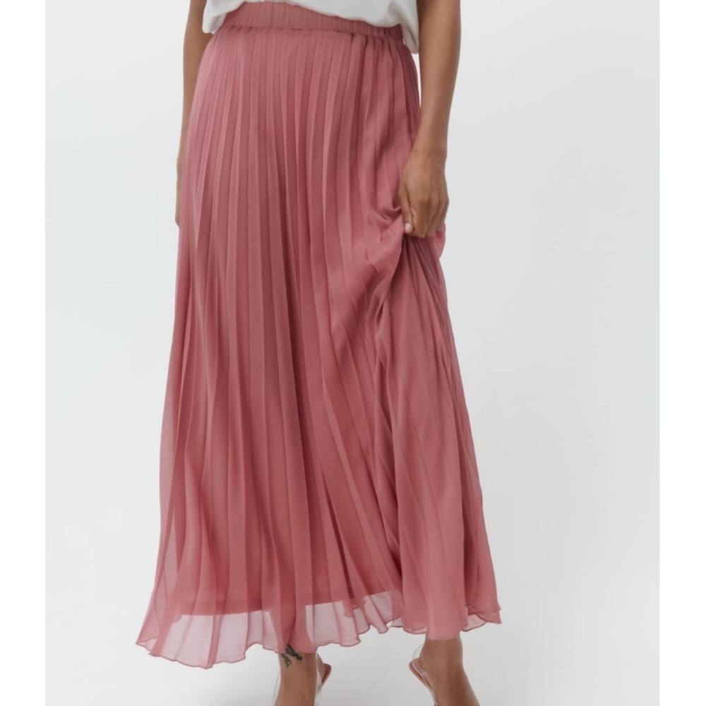 ZARA | NWT LONG PLEADED SKIRT DUSTY Pink - Picture 3 of 9